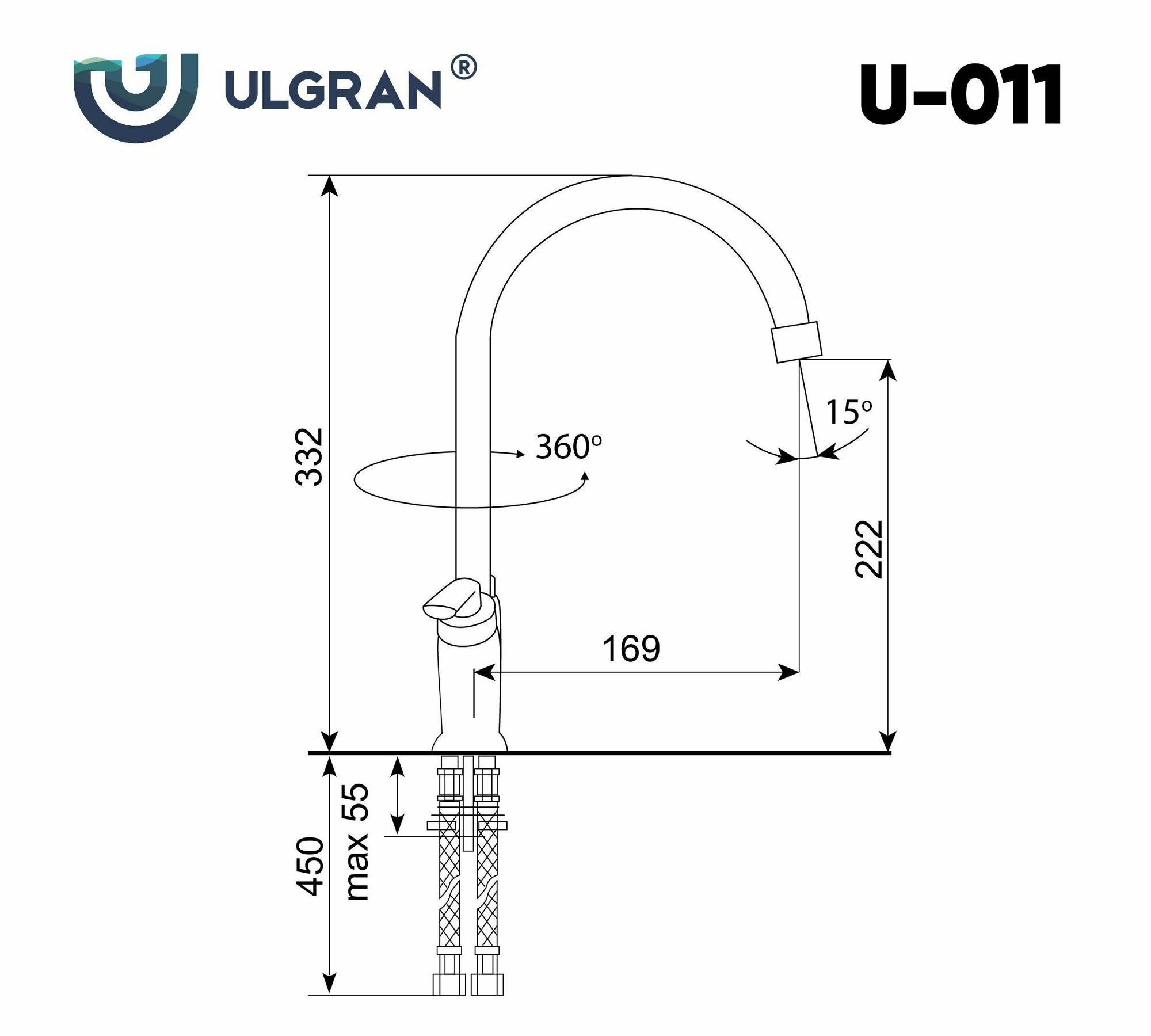 Смеситель для кухни Ulgran - фото №10