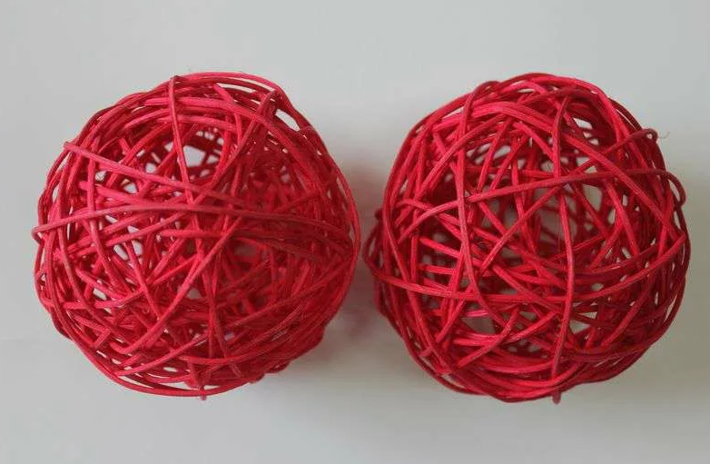 фото Шар ротанг 10см красный (2шт) 40690-1а