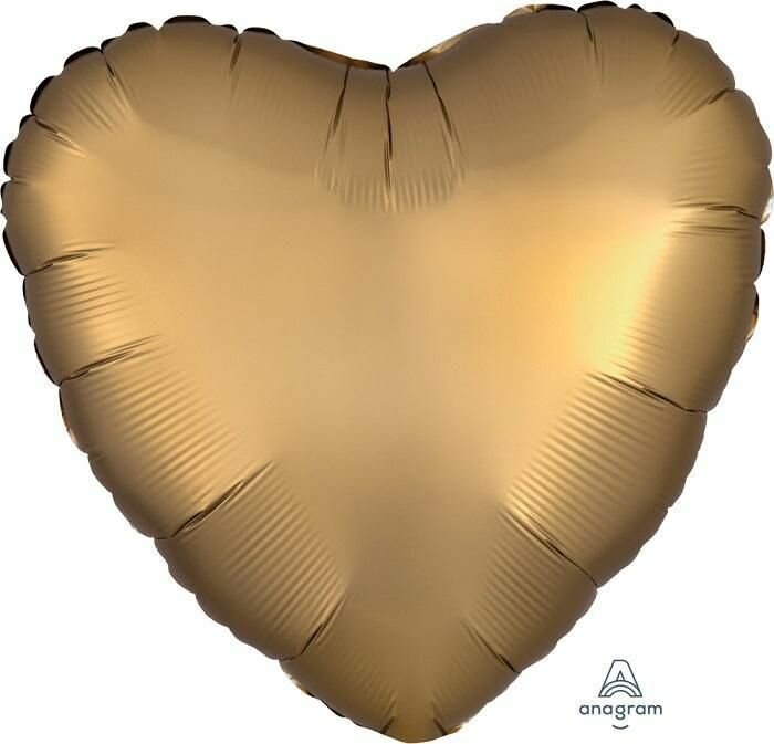 Воздушный шар, Весёлая затея, Сердце Gold сатин США