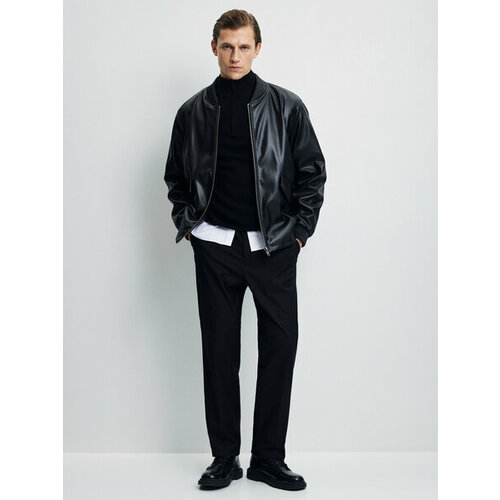 фото Бомбер zarina, размер m (ru 48)/182, черный