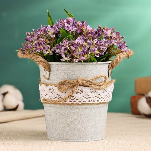 Кашпо Ведерко Линдберг белое 10х10х11см 675₽