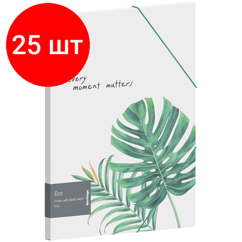 Комплект 25 шт, Папка на резинке Berlingo Eco А4, 600мкм, прозрачная, с рисунком комплект 17 шт папка на резинке berlingo eco а4 600мкм прозрачная с рисунком