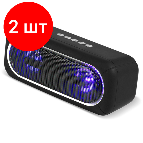 Комплект 2 шт Колонка портативная Smartbuy Satellit 2 25Вт Bluetooth MP3 FM-радио подстветка черный 350200₽