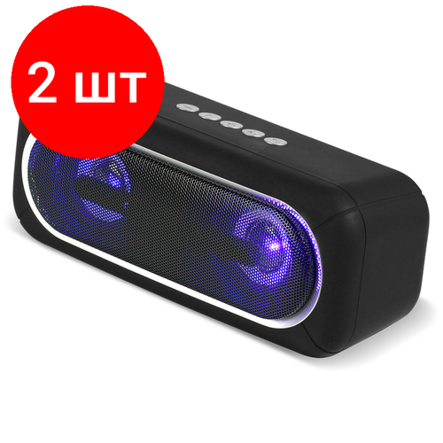 Комплект 2 шт, Колонка портативная Smartbuy Satellit 2, 2*5Вт, Bluetooth, MP3, FM-радио, подстветка, черный