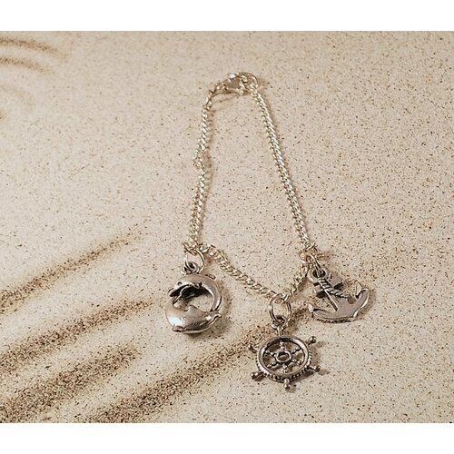 фото Браслет-цепочка, 1 шт., размер 20 см, размер xs, серебряный нет бренда