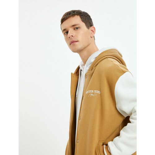 фото Куртка koton, размер m, белый, коричневый