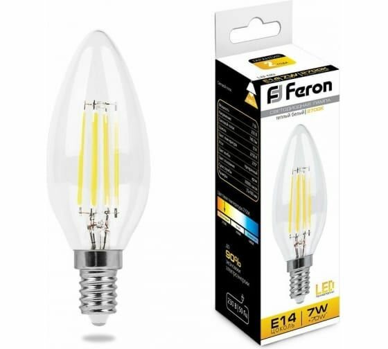 Светодиодная лампа FERON 7W 230V E14 2700K, LB-66 25726