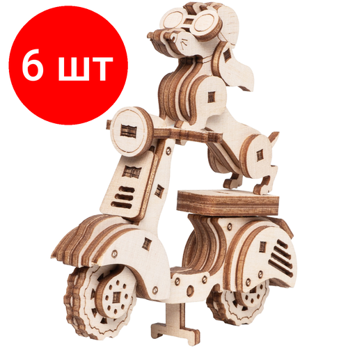 Комплект 6 шт, Конструктор деревянный ТРИ совы 