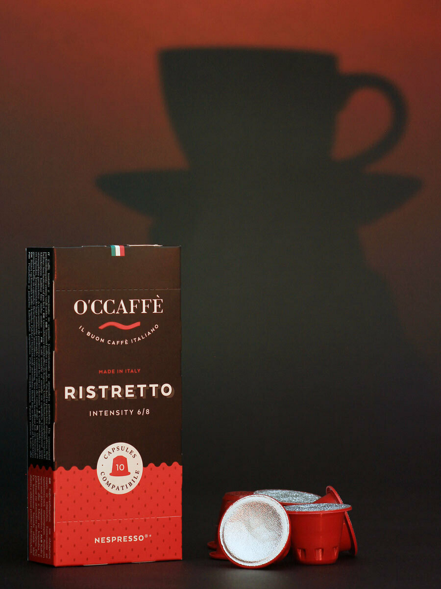 Кофе капсульный O'CCAFFE Ristretto, для системы Nespresso, 10 шт (Италия)