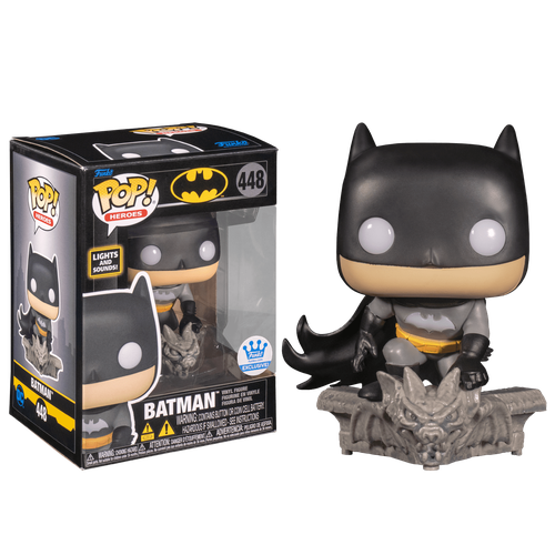 фигурка funko pop бэтмен batman 152 Фигурка POP Batman Lights And Sounds со стикером (Эксклюзив Funko Shop) из комиксов DC Comics 448
