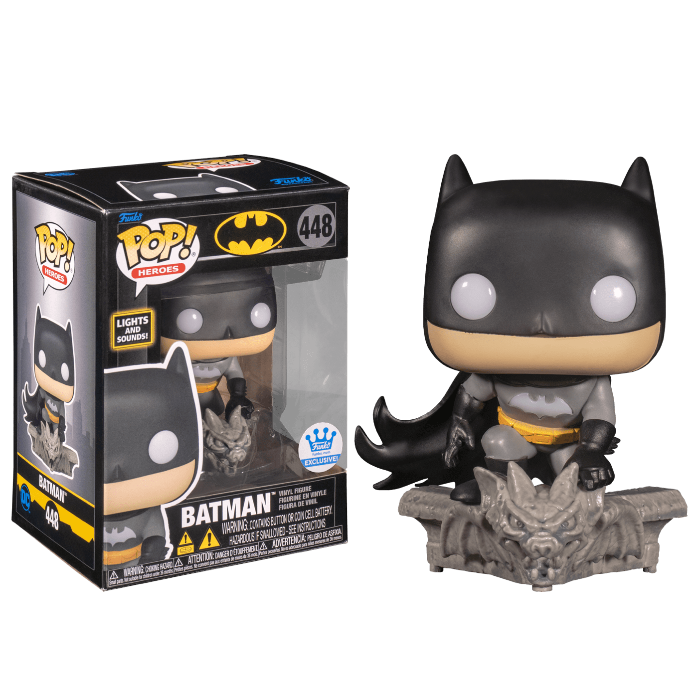 Фигурка POP Batman Lights And Sounds со стикером (Эксклюзив Funko Shop) из комиксов DC Comics 448