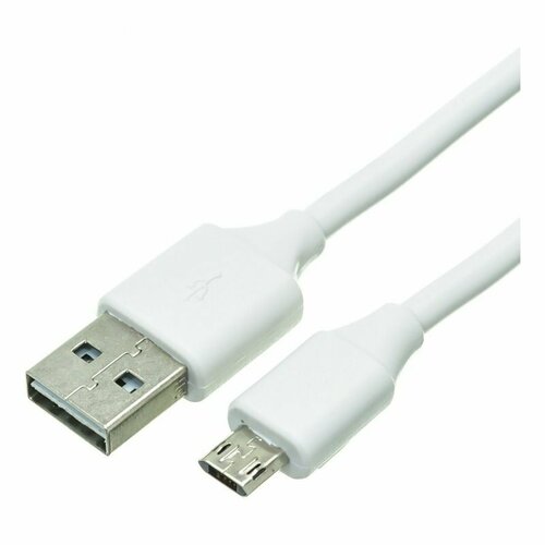 Дата-кабель USB-MicroUSB (2-сторонние коннекторы) 1 м, белый дата кабель usb microusb 2 сторонние коннекторы 1 м черный