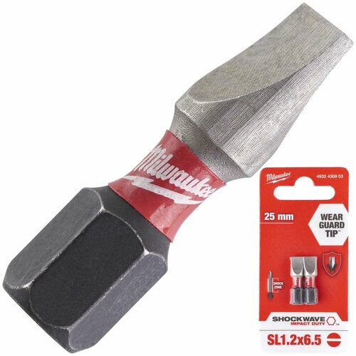 Биты SL Milwaukee Shockwave 2 шт SL06x45 25мм 450₽
