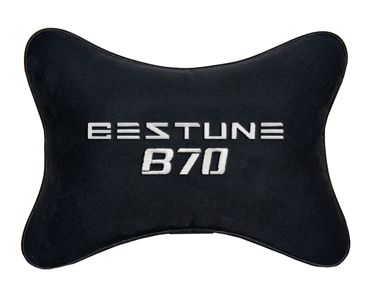 Подушка на подголовник алькантара Black с логотипом автомобиля FAW Bestune B70