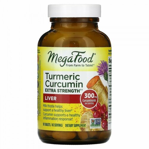 MegaFood, Turmeric Curcumin, Extra Strength, Liver, 150 mg, 90 Tablets