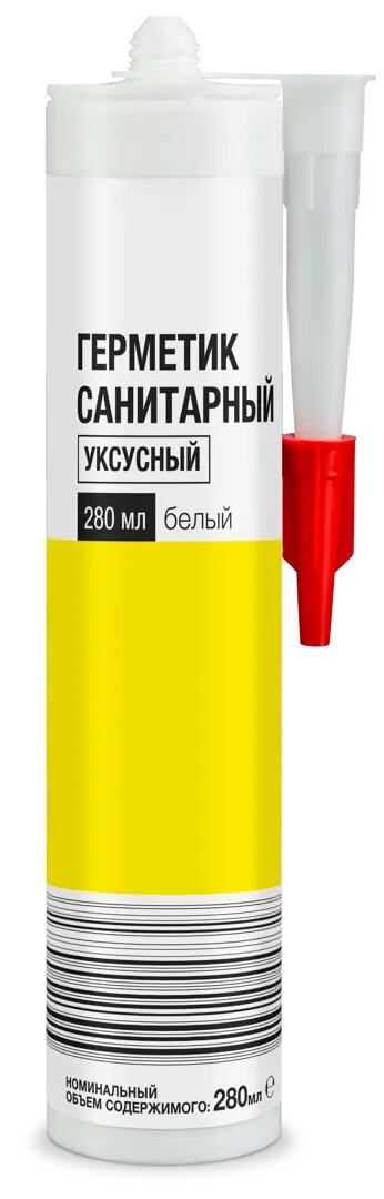 фото Герметик силиконовый санитарный ЛЦ 280 мл уксусный белый