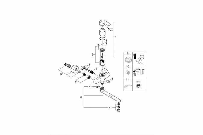 Смеситель Grohe Eurosmart универсальный - фото №9