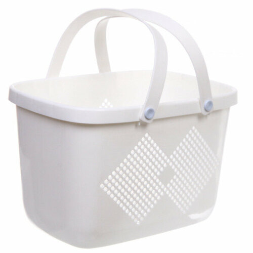 Корзинка для хранения с силиконовыми ручками «бирстад», цвет белый, 32*23.5*21см