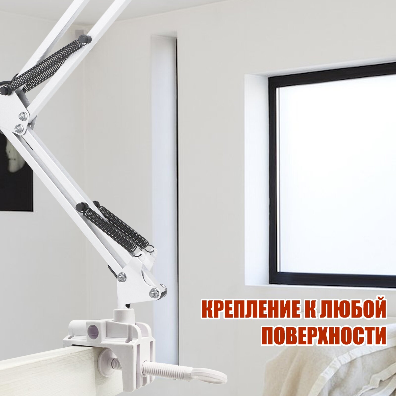 Струбцины Струбцина пластиковая белая PSTR48-W с горизонтальным, вертикальным и боковым креплением, 3 шт