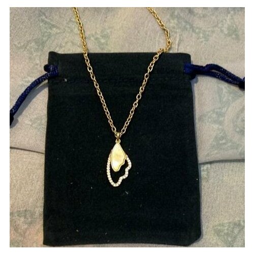 Колье, длина 45 см, белый, золотой