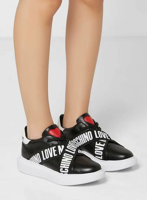 Слипоны LOVE MOSCHINO, размер 41, черный