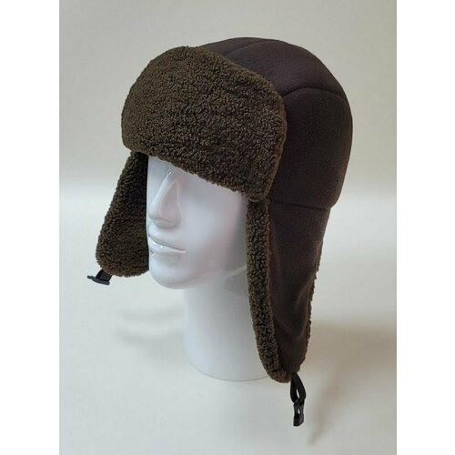 фото Шапка ушанка , размер 58, коричневый шапка-сиб