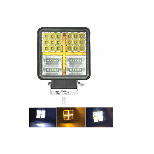 фото Фонарь светодиодный jrt-68f spot 4*5+2*9led (9-30v квадратный) 105*105*20mm белый+оранжевый torino