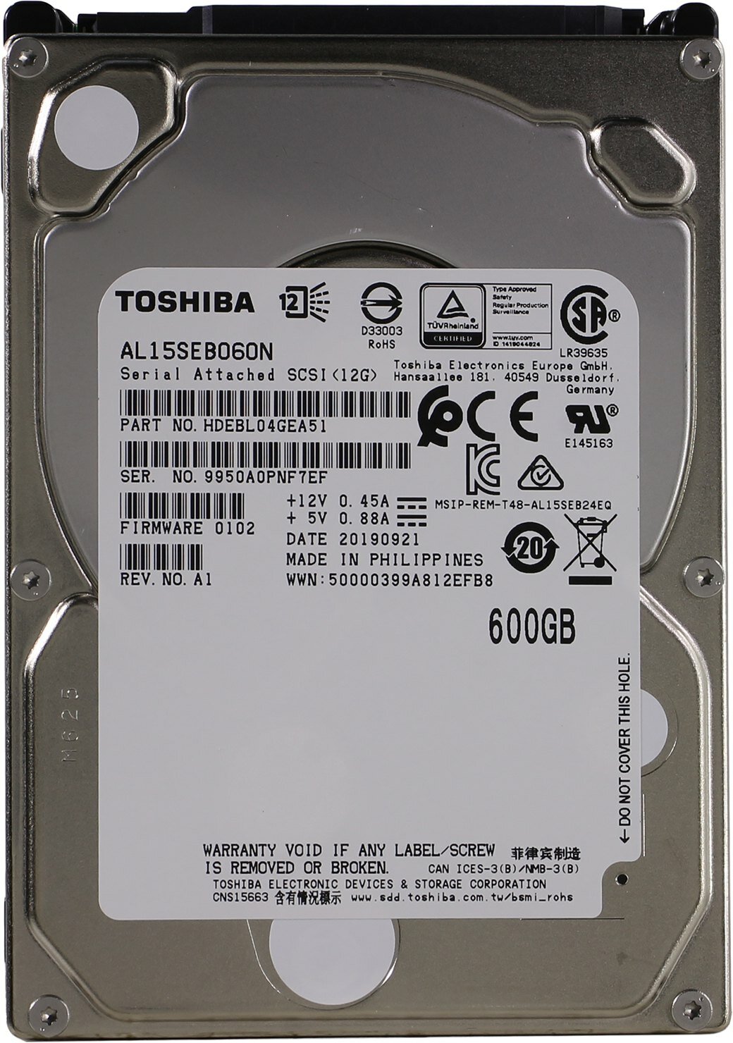 Жесткий диск TOSHIBA , 600Гб, HDD, SAS 3.0, 2.5" - фото №10
