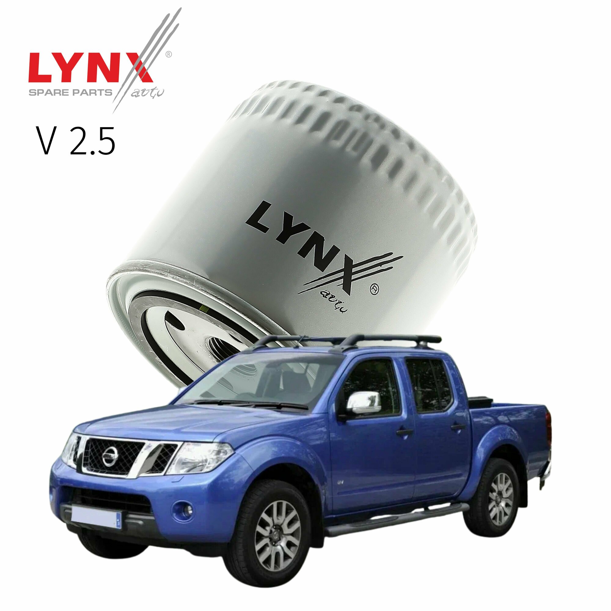 Фильтр масляный Nissan Navara (2) / Ниссан Навара 2004 2005 2006 2007 2008 2009 2010 2011 2012 2013 2014 2015 V2.5 YD25DDTI / 1шт LYNXauto