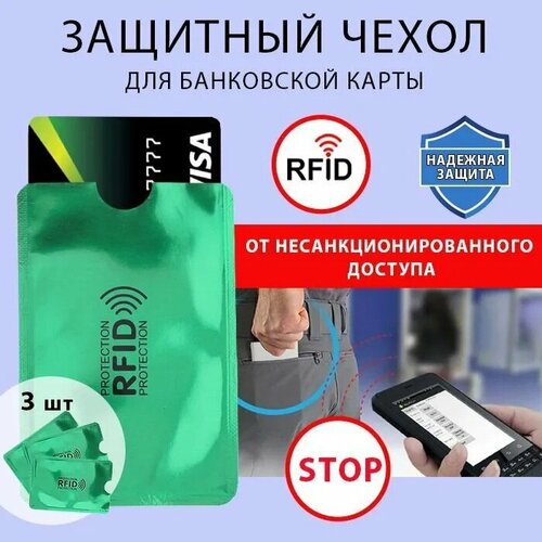 фото Карта-блокиратор сигнала зеленый rfid