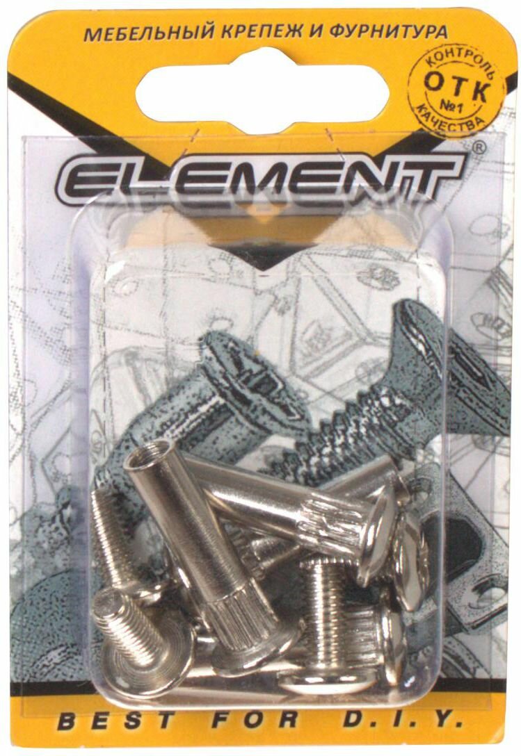 Стяжка межсекционная Element 8х30мм никель 4 шт - фото №5