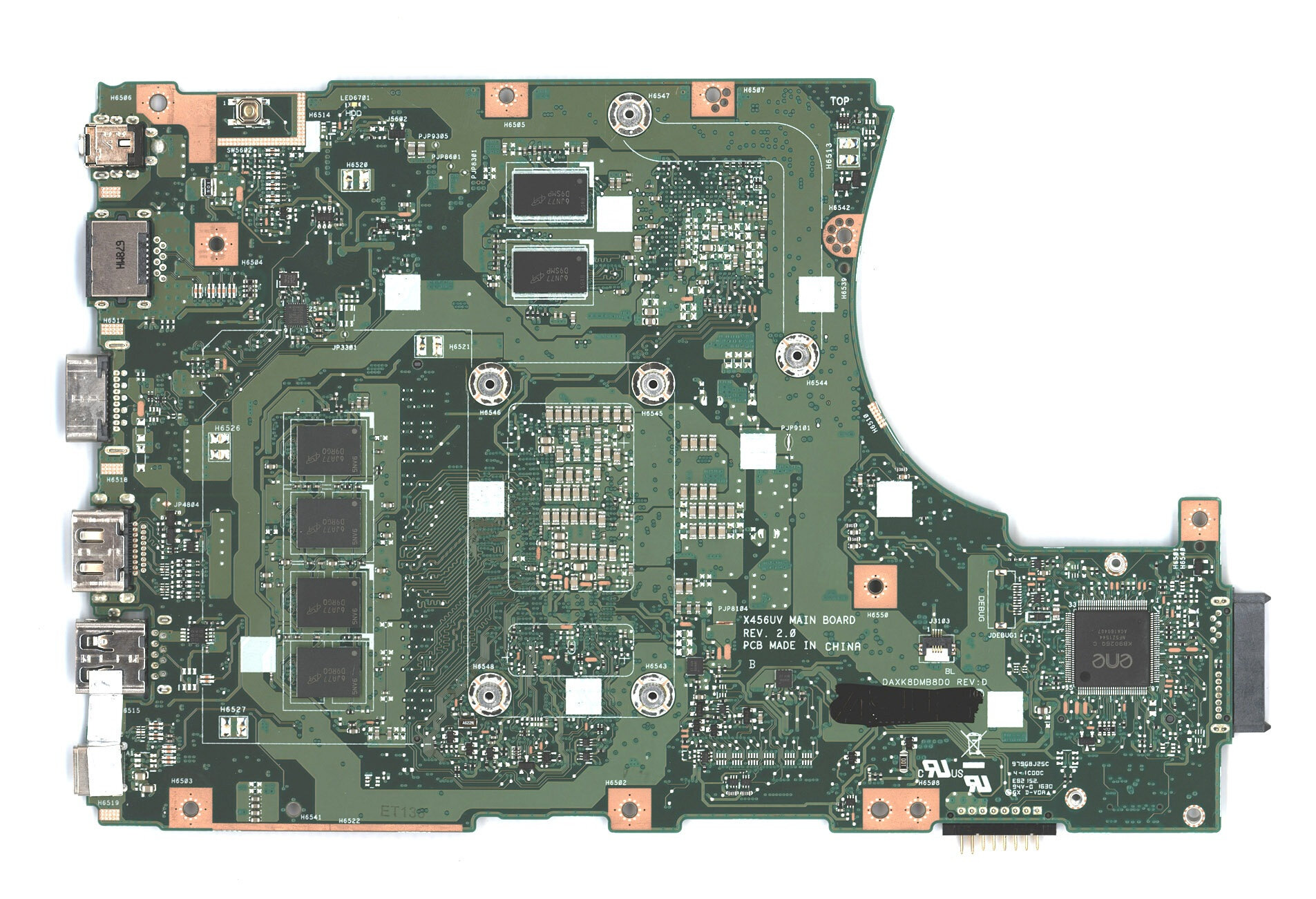 Материнская плата Asus X456UJ REV 22 I7-6500U 930M DDR3L 4GB