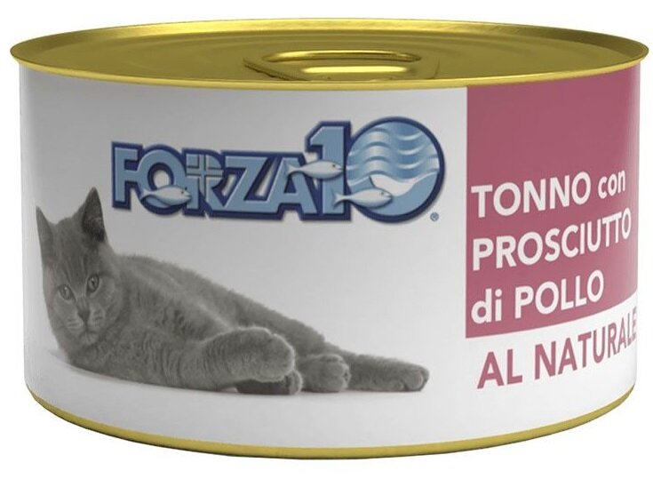 Влажный корм для взрослых кошек FORZA10 TONNO con PROSCIUTTO di POLLO AL Naturale тунец с куриной ветчиной 75г