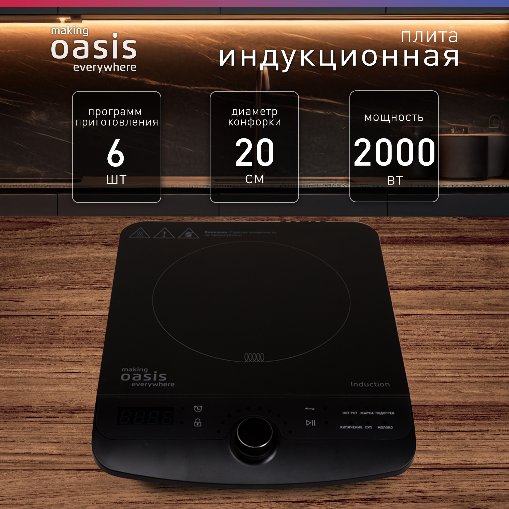 Плита индукционная настольная Oasis РI-B3SR