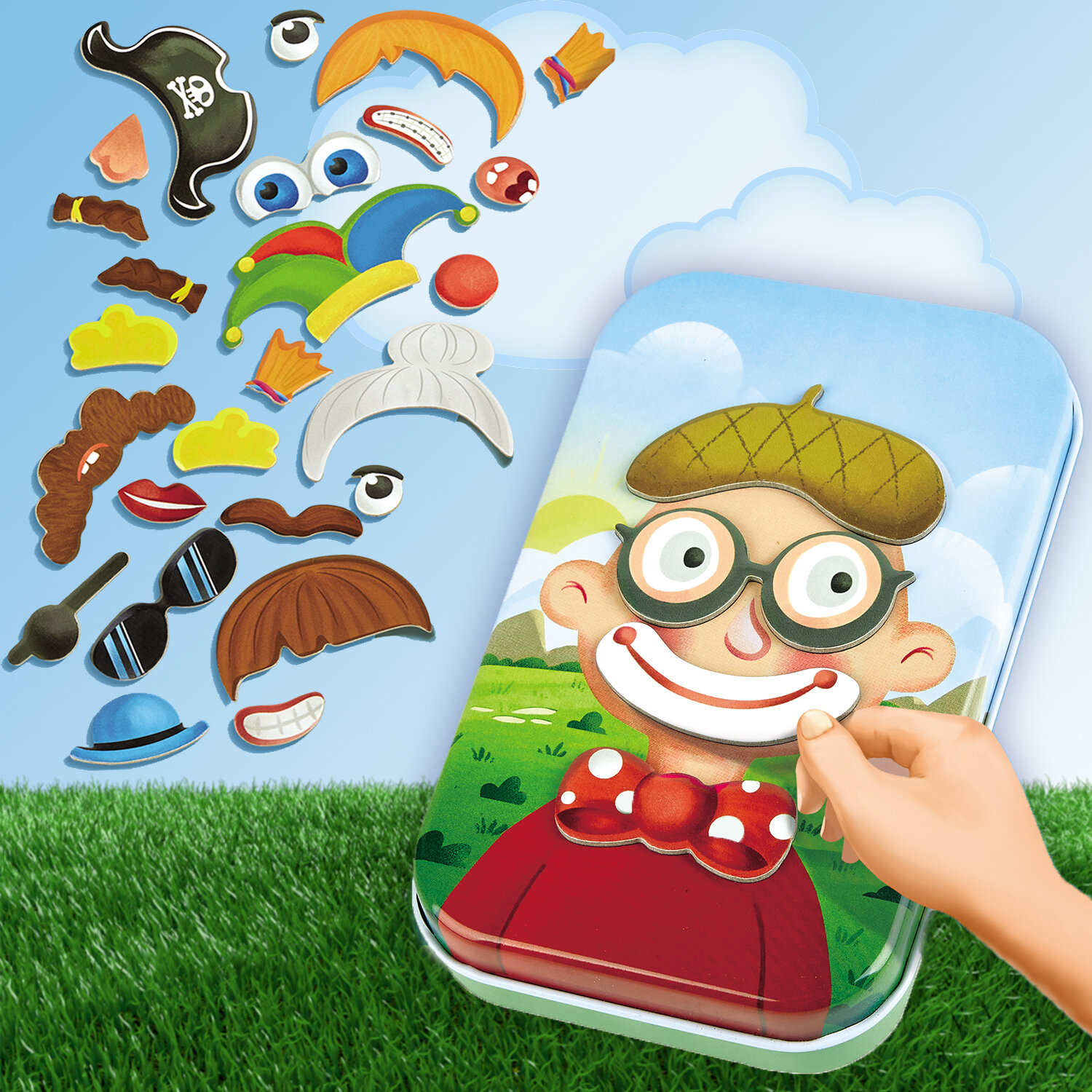 Настольная игра в дорогу Hape магнитная Собери смешной портрет E0476_HP - фото №2
