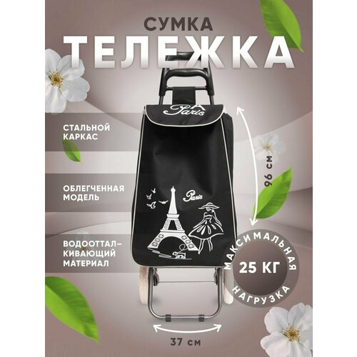 сумка 829 черн 35х105х22 см ручная кладь черный Сумка-тележка 833 черн, 37х96, ручная кладь, черный