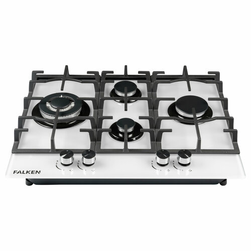 Варочная панель FALKEN с 4 конфорками из закаленного стекла белый цвет 2049900₽