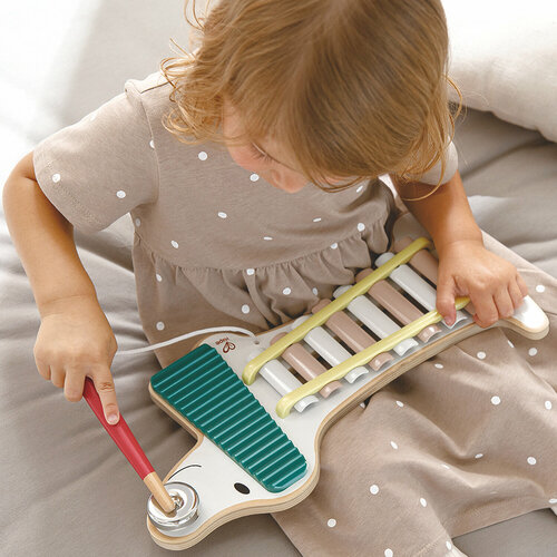 Серия Пастель Игрушка музыкальная Hape детский ксилофон Собачка E8534_HP hape серия пастель ежик разноцветный