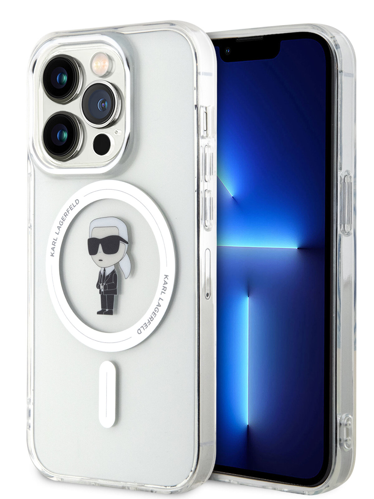 Lagerfeld для iPhone 15 Pro чехол PC/TPU NFT Karl Ikonik Hard Transparent (MagSafe)
