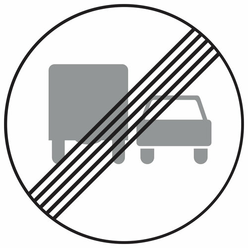Знак дорожный 3.23 Конец запрещения обгона грузовым автомобилям (D=700) пленка Ia