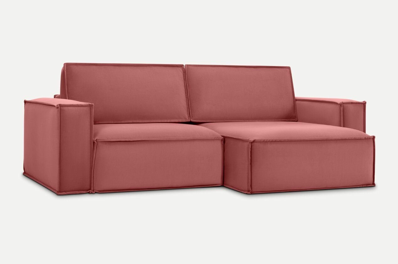 Диван угловой раскладной Эби-1 Velvet Coral, 254х167х87см.
