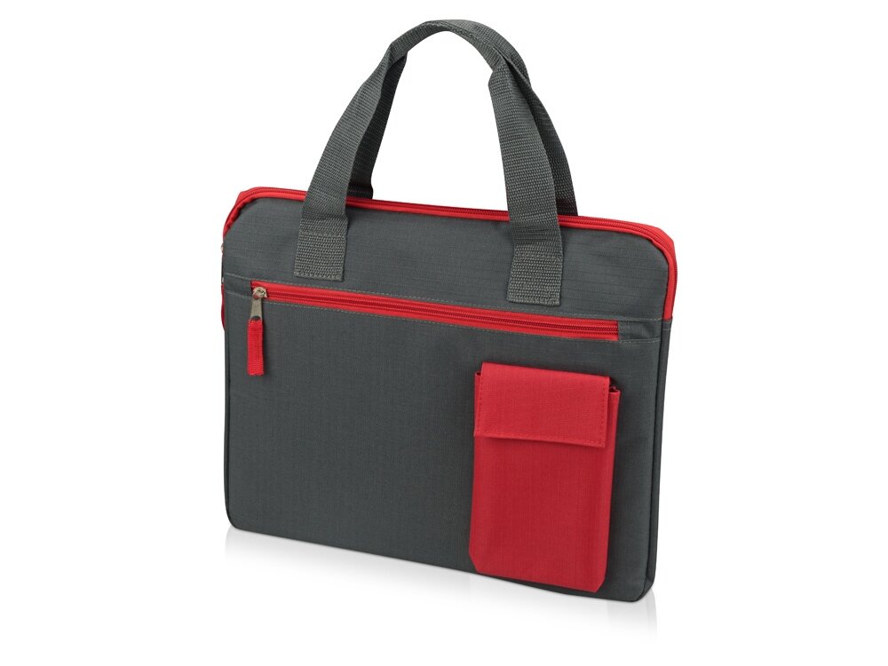 Конференц сумка "Session", цвет серый/красный