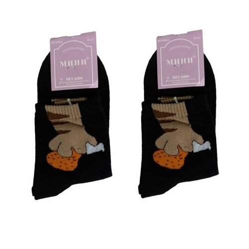 фото Носки turkan, 2 пары, размер универсальный, черный