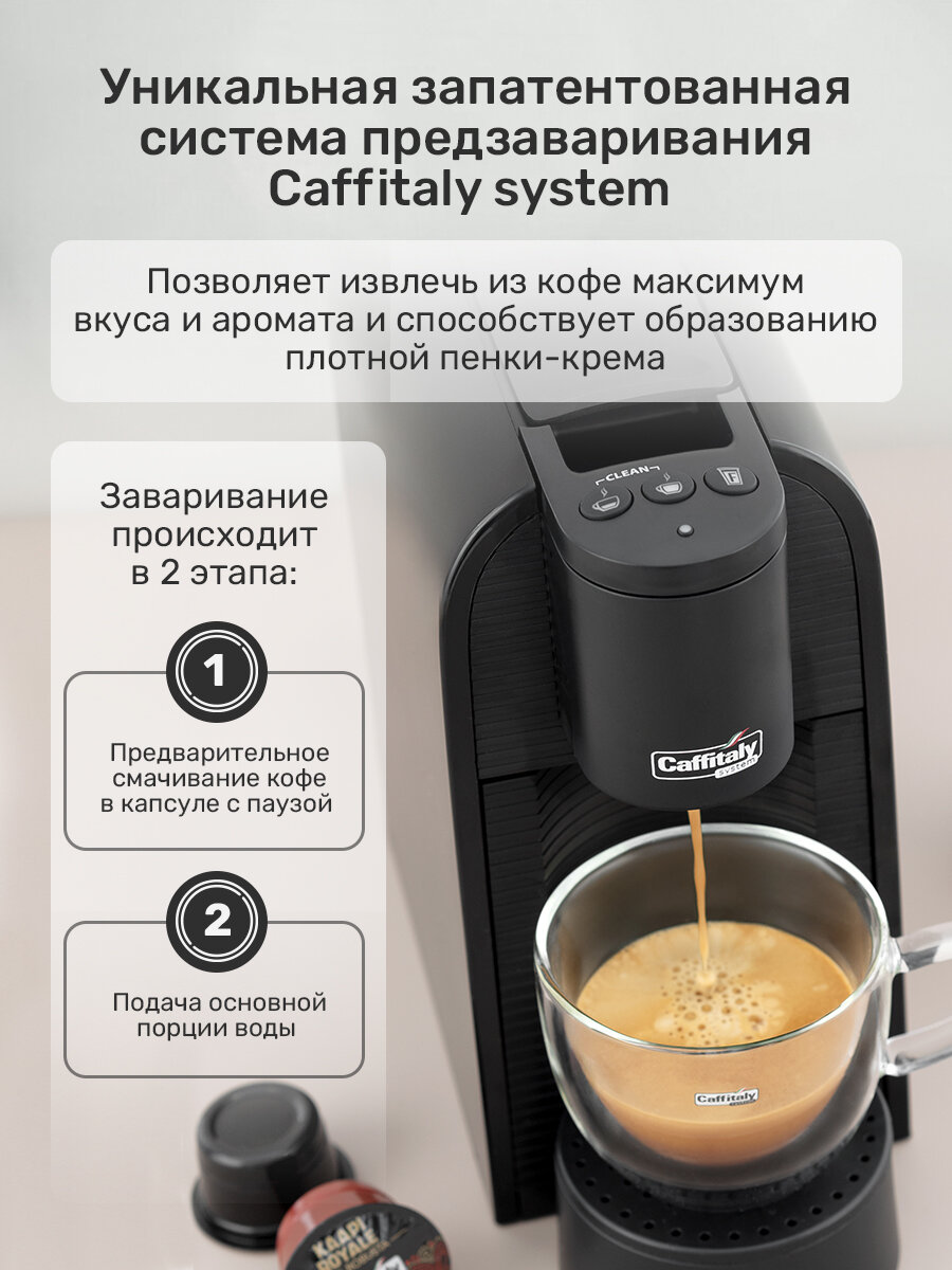 Кофемашина капсульная Caffitaly Volta S36 черная и 12 капсул кофе ассорти - фотография № 10