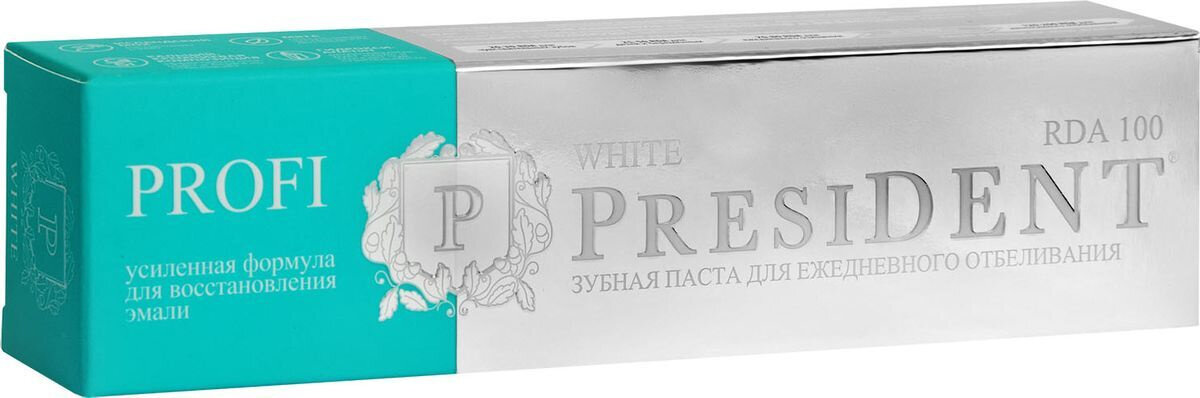 Паста President (Президент) зубная Profi White 50 мл ЗАО "Зеленая дубрава" RU - фото №19