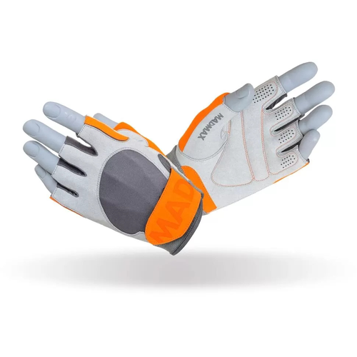 Перчатки для фитнеса Mad Max Crazy MFG-850 Crey-Orange, Размер L перчатки для фитнеса fitness gloves light xxl black mad wave