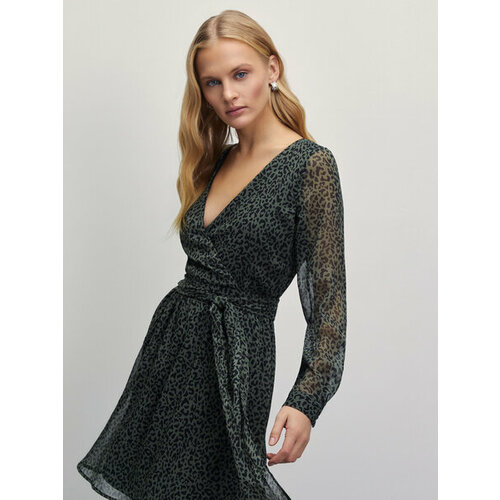 фото Платье zarina, размер xl (ru 50)/170, зеленый абстракция