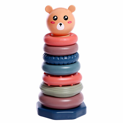 Пирамидка Зверята 7 колец микс 888₽