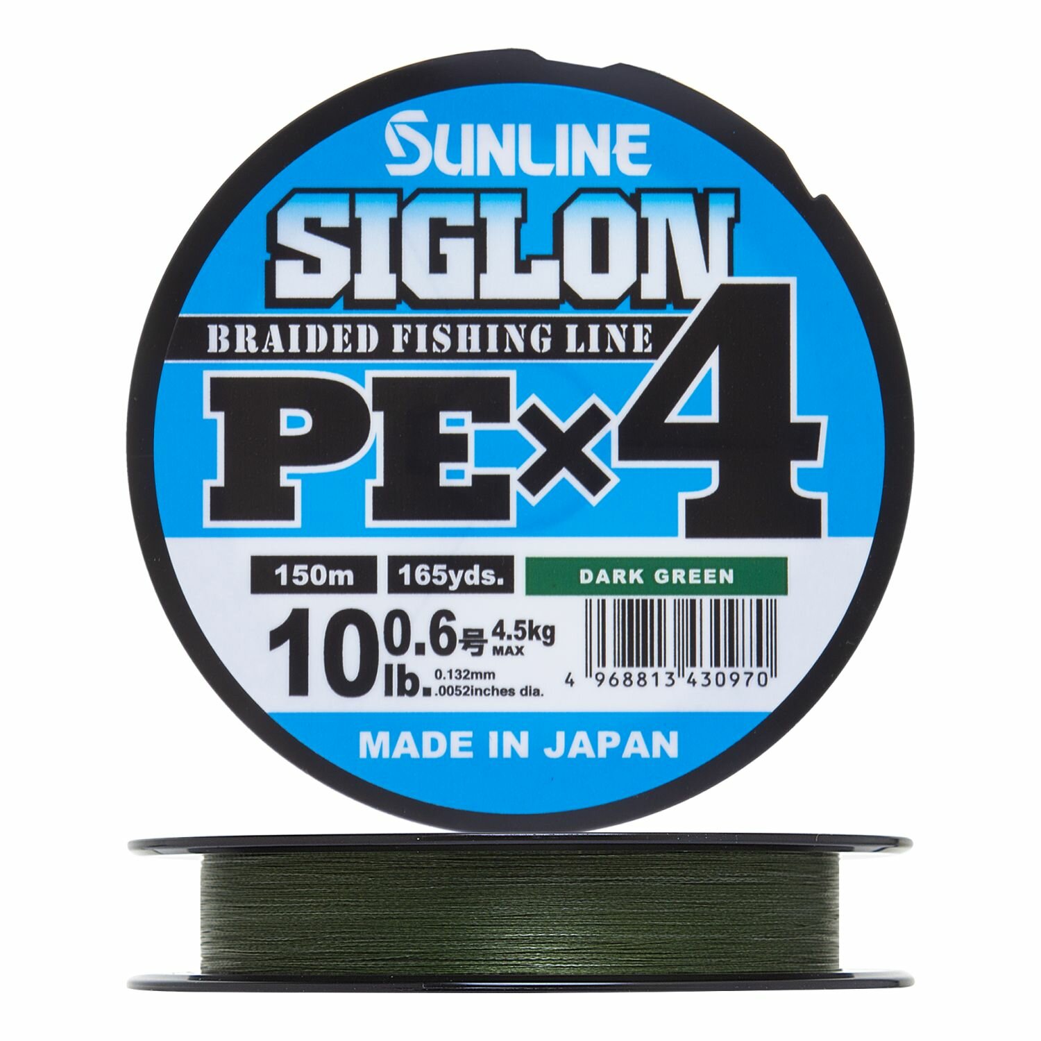 Плетеный шнур для рыбалки Sunline Siglon PE X4 #0,6 0,132мм 150м (dark green)