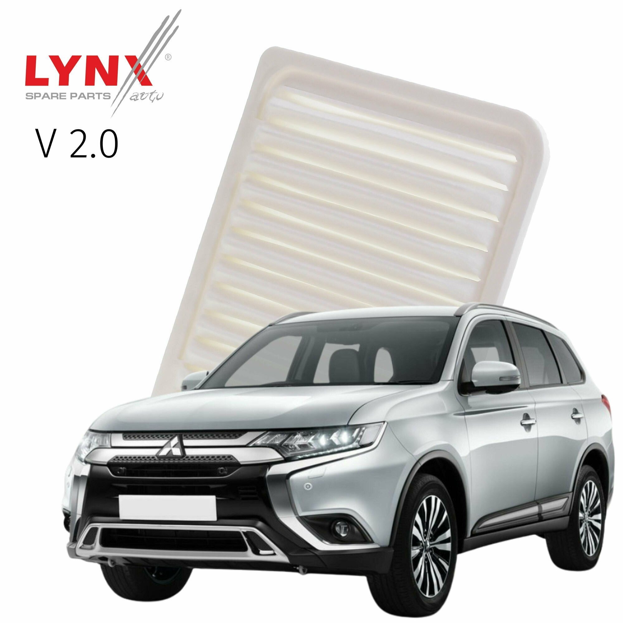 фото Фильтр воздушный Mitsubishi OUTLANDER (3) / Митсубиси Аутлендер 2012 2013 2014 2015 2016 2017 2018 2019 2020 2021 2022 V2.0 4B11 / 1шт LYNXauto